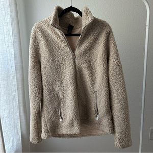 H&M Men’s teddy sherpa jacket beige cream off white